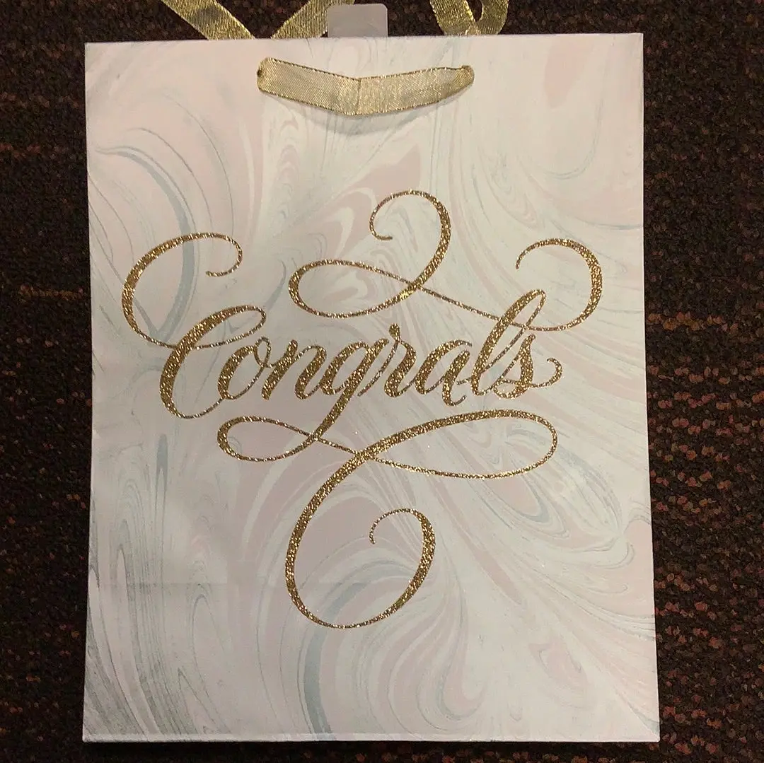 National Brand Congrats Blue Marble Gift Bag 1