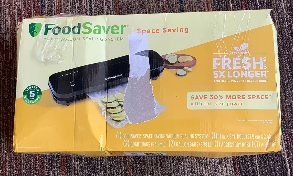 Foodsaver Space-Saving Vacuum Sealer With Bags And Roll Black 1
