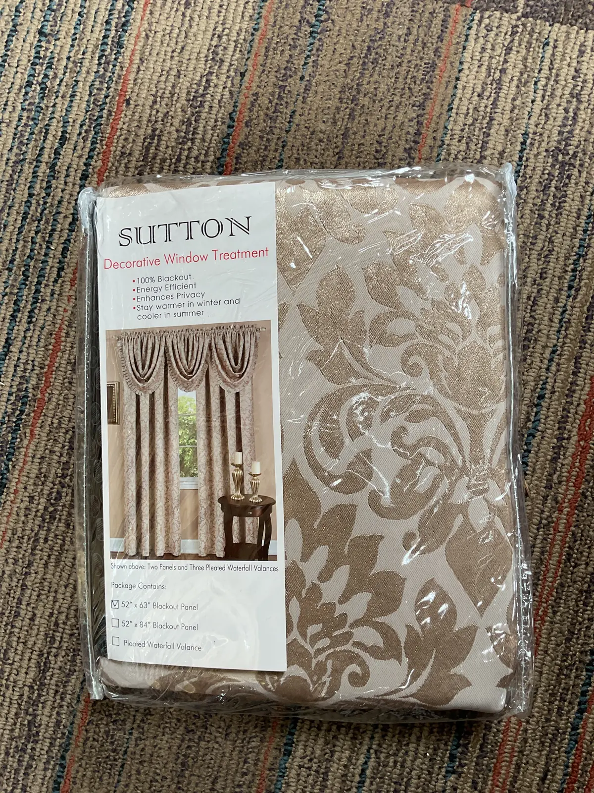 Black Out Curtain Panel Ivory 52"X63" One Panel 1