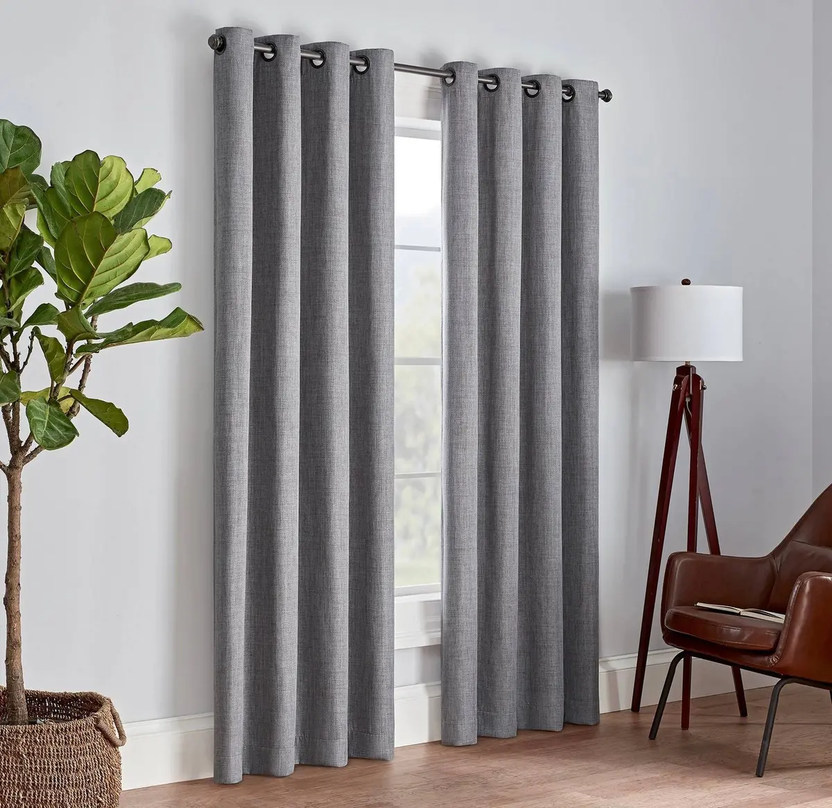 Eclipse Blackout Rowland Curtain Panel - Light Gray - 52”X63” 1
