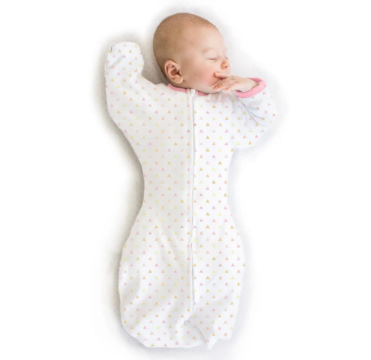 Swaddledesigns Swaddle Sack Wearable Blanket - Pink Tiny Triangles - S 0-3 Months 1
