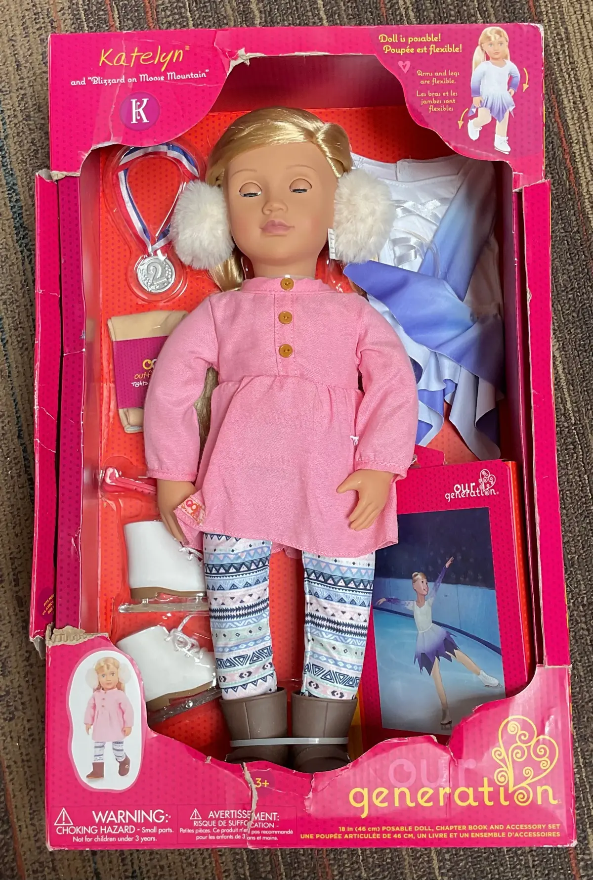 Our Generation Katelyn Deluxe 18 Inch Doll With Book And Skating Outfit 1