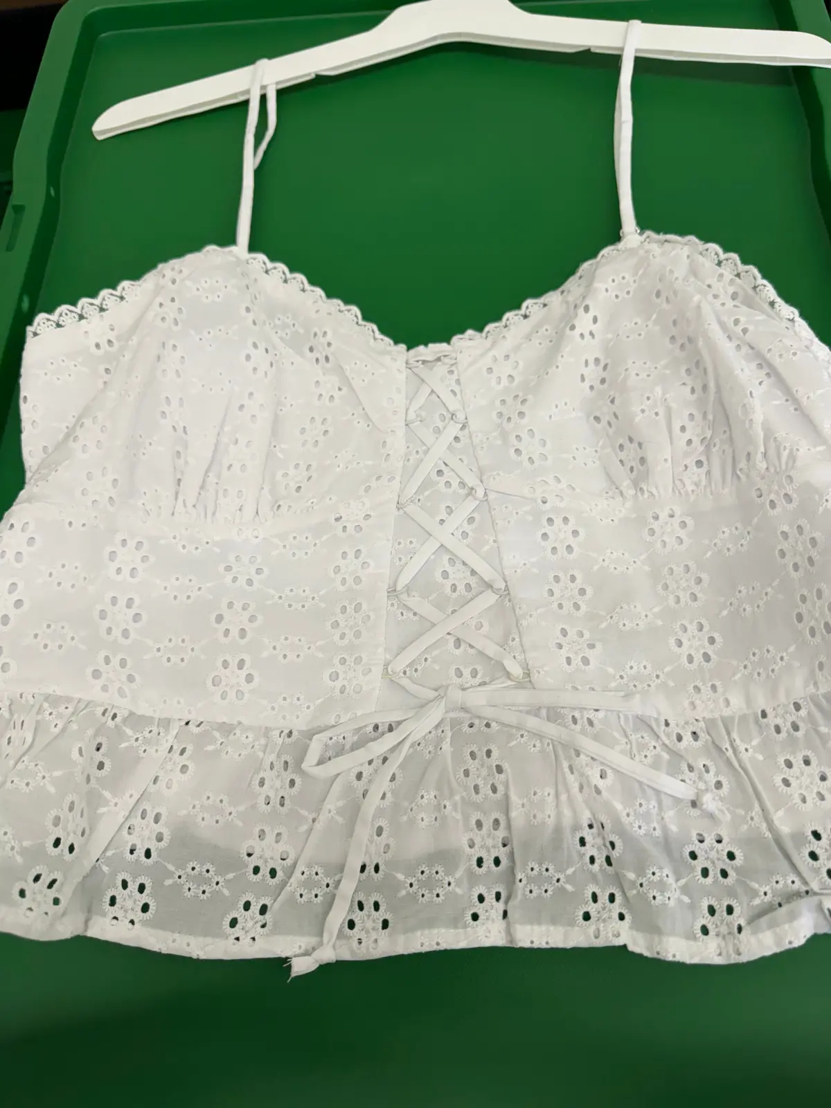 Ladies White Floral Top Large 1