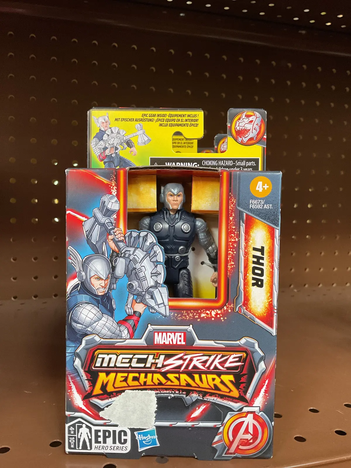 Marvel Mech Strike Mechasaurs, 4-Inchthor Action Figure With Dino Weaponaccessory - Clearance 1