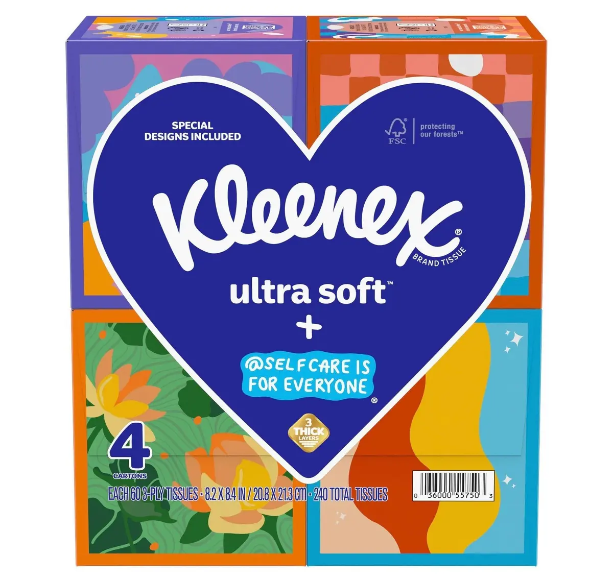 Kleenex Ultra Soft Facial Tissue Self-Care Awareness Pack -
4Pk/60Ct 1