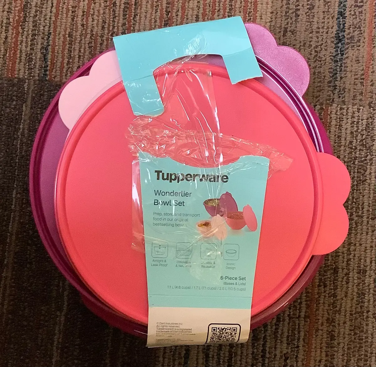 Tupperware Wonderlier 3Pc Classic Bowls Pink 1