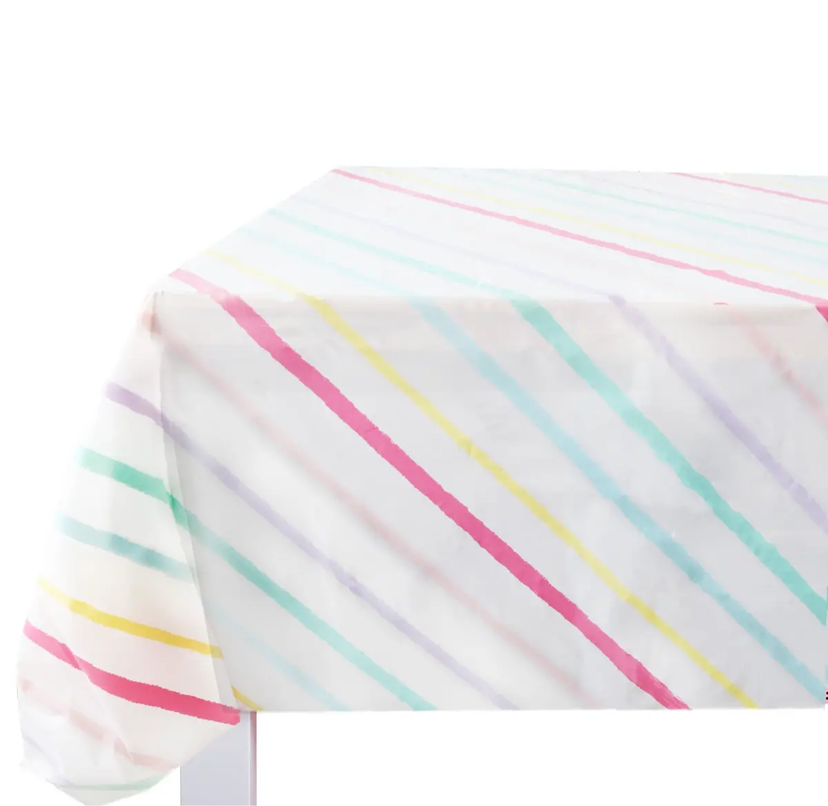 Striped Table Cover-White 1
