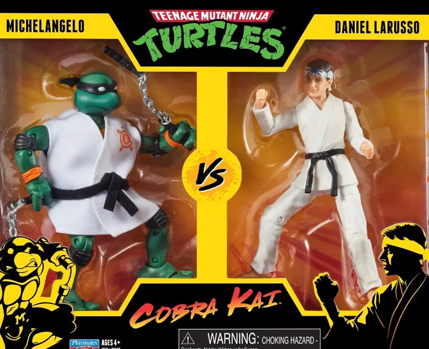 Teenage Mutant Ninja Turtles Vs. Cobra Kai - Michelangelo Vs. Daniel Larusso Action Figures 1