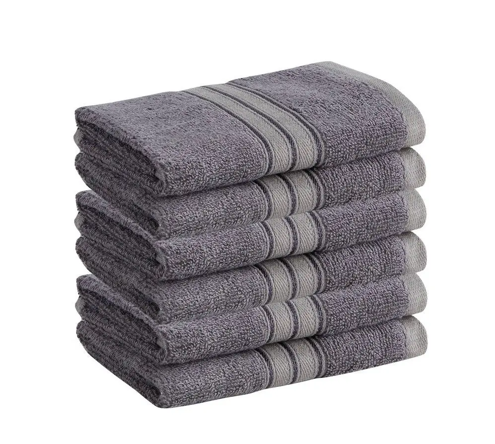 6Pk Cotton Blend Washcloths Smoke 1