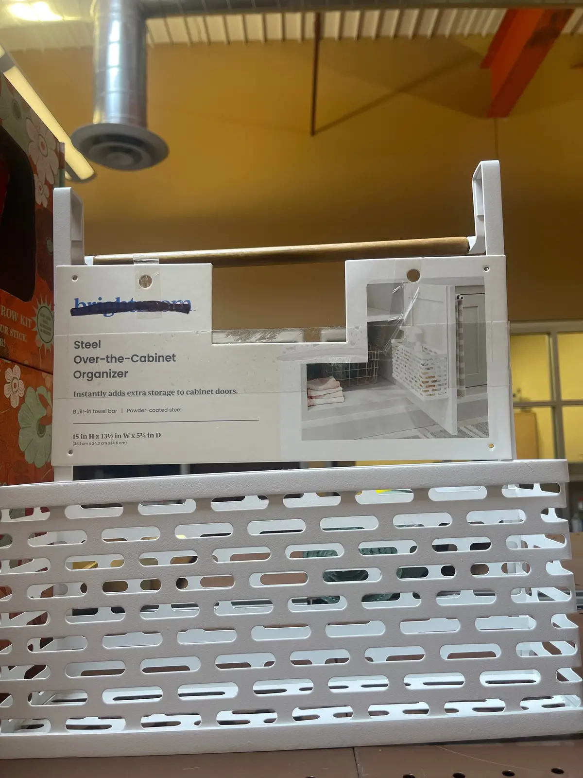 Punched Metal Over The Door Organizer White 1