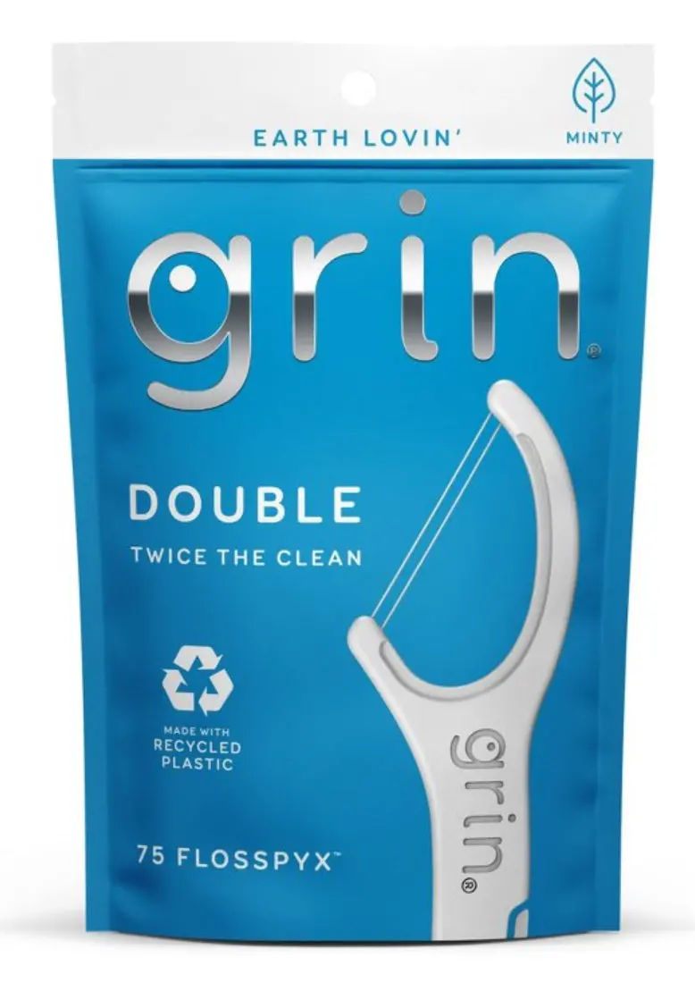 Grin Oral Care Double Flosspyx - Minty - 75Ct 1