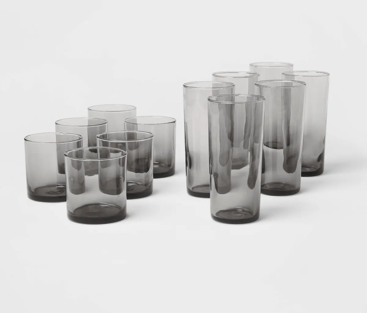 12Pc Glass Ashboro Highball And Double Old Fashion Glasses
Set Gray 1