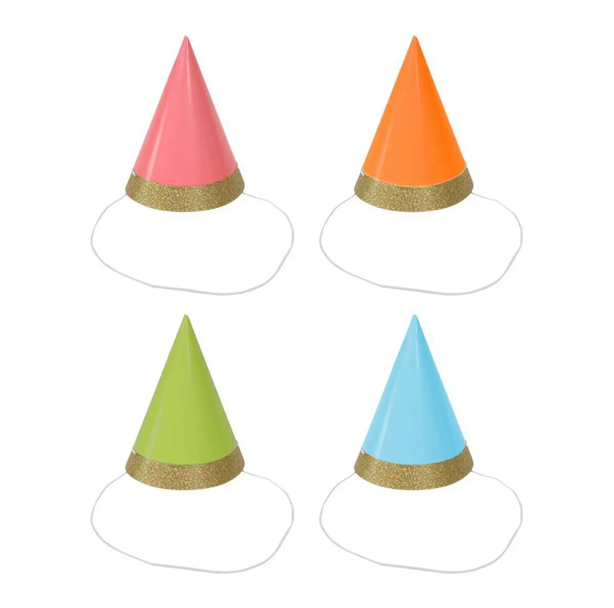 10Ct Champagne Glitter Party Hats 1