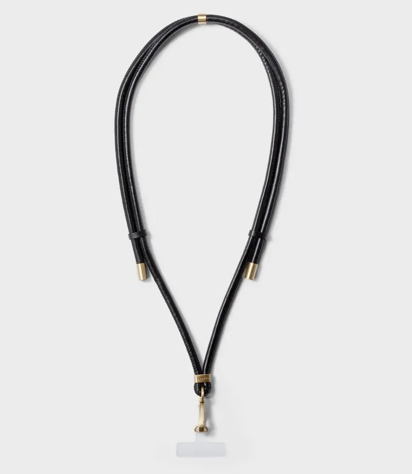 Cell Phone Crossbody Strap With Universal Card To Attach To Any Phone - Black 1