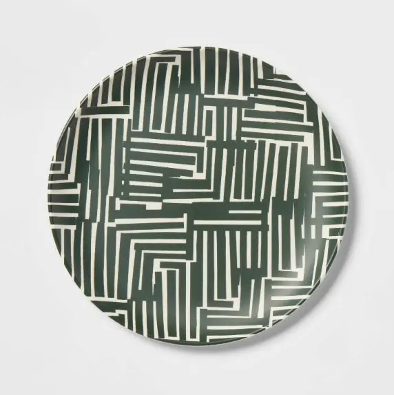 6 Pack 8.5" Tread Round Salad
Plate - Green Pattern 1