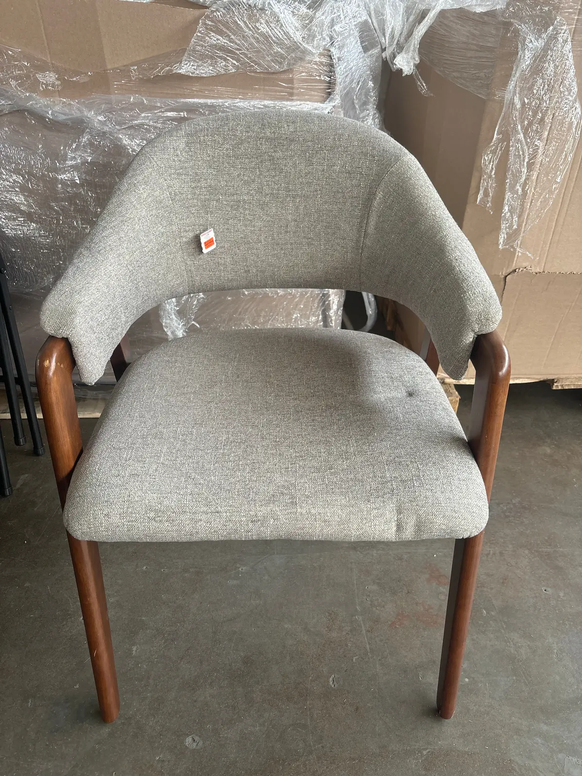 Gray Fabric Curved Back Dining Chair (1Pc) 1