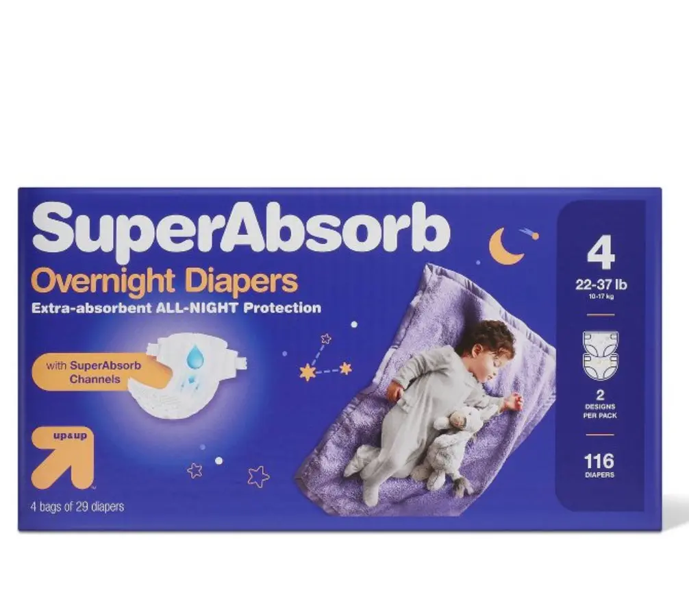 Disposable Overnight Diapers Economy Pack
- Size 4 - 116Ct 1