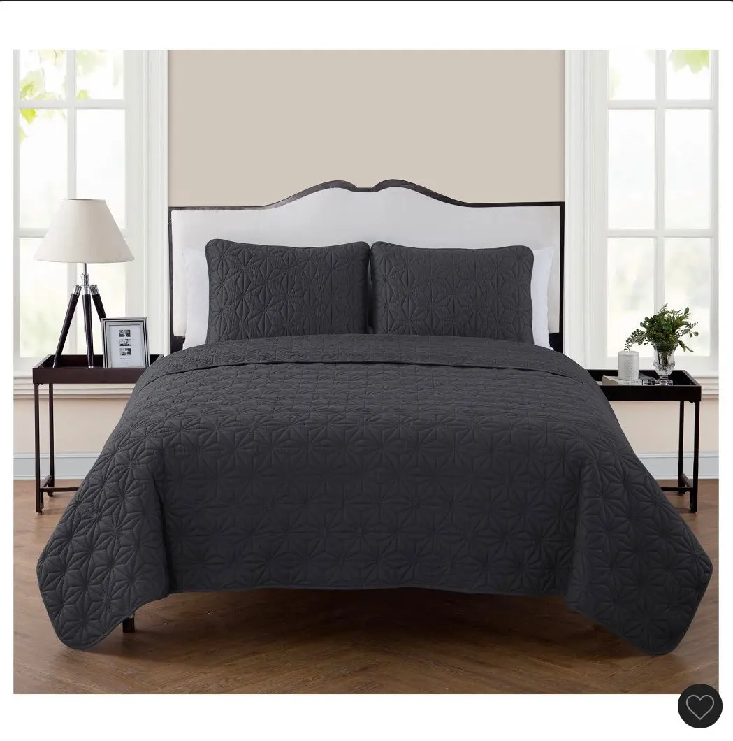 Full/Queen Kaleidoscope Embossed 3Pc Quilt Set Gray
- Vcny 1