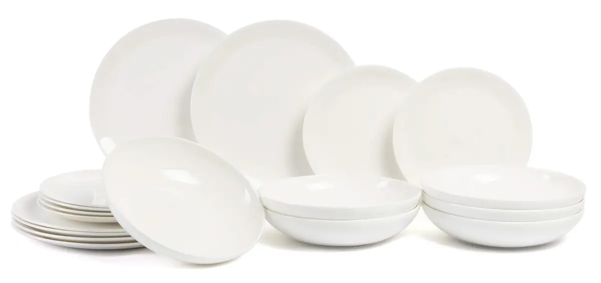 Asa Selection Serviesset A Table - Wit 18-Delig / 6 Personen - 6 Dinerborden, 6 Ontbijtborden En 6 Diepe Borden 1