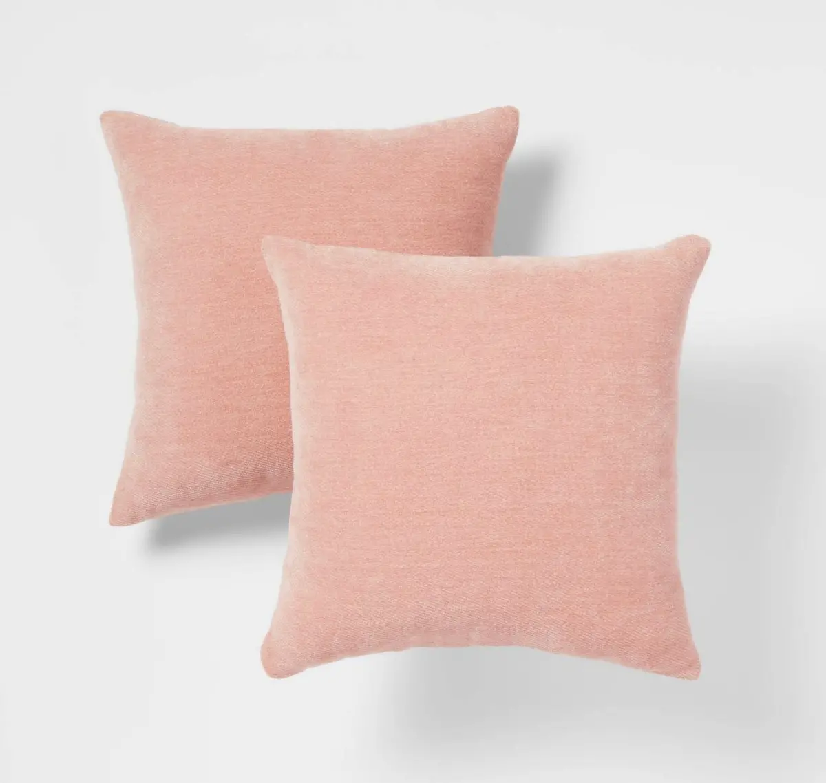 2Pk Square Throw Pillows - Light Pink 1