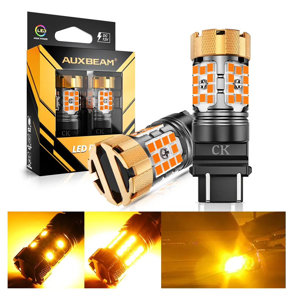 🆕3157 Us-Ck Led Turn Signal Light Rear/Front, Side Maker Light Bulbs 50W 4000Lm Can-Bus Error Free 3000K Amber B21-Pro Series |2 Bulbs 1
