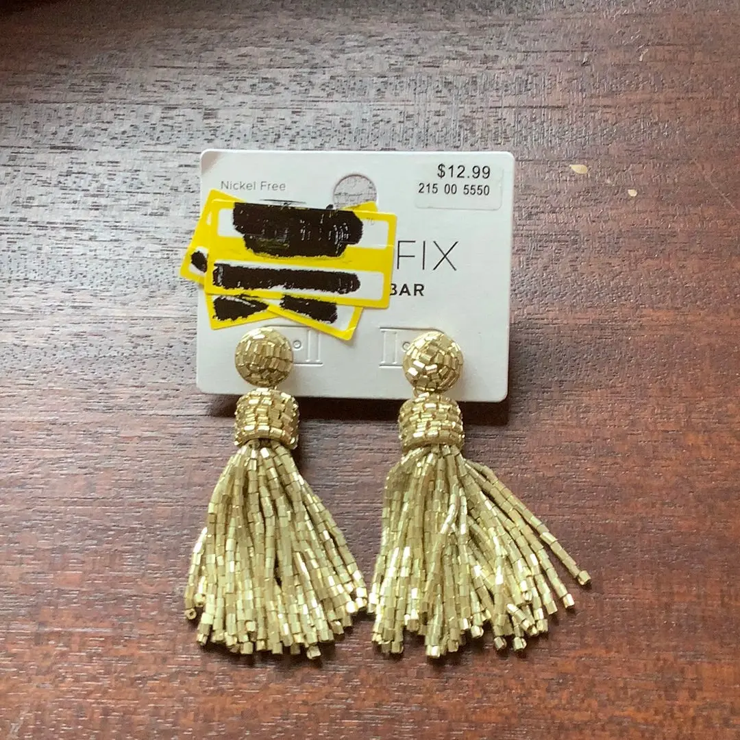 Beaded Tassel Statement Earrings 1