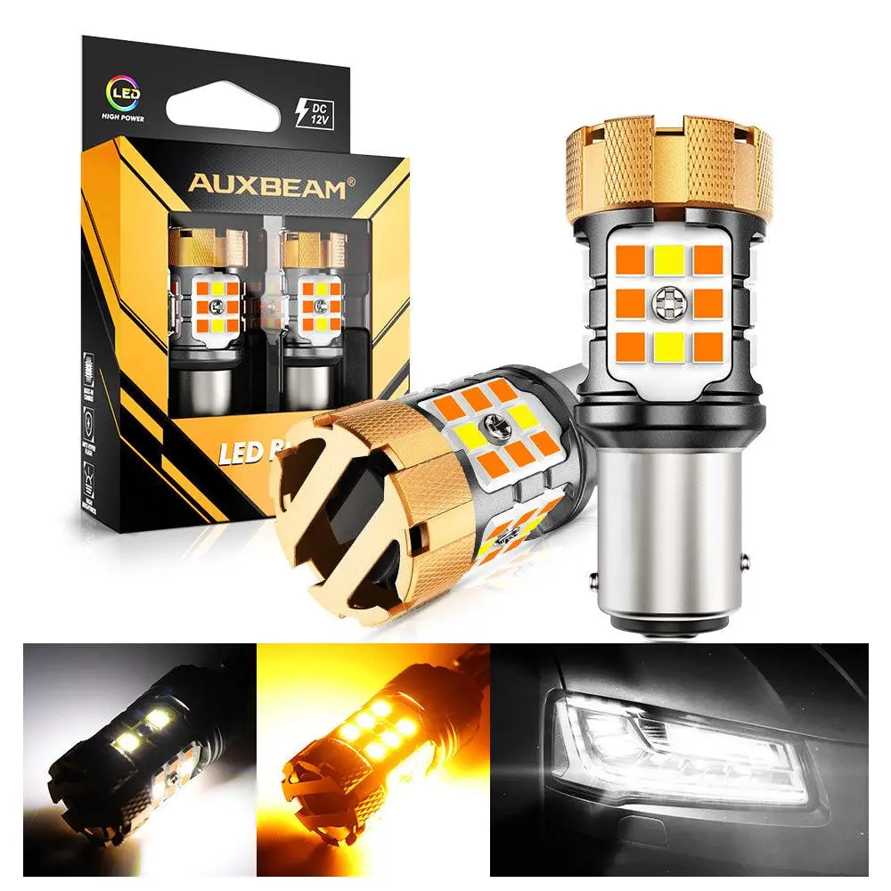 🆕 1157 Bay15d Led Front Turn Signal & Drl Light Bulbs 50W 4000Lm Can-Bus Error Free Dual Color Switchback White & Amber B21 Series | 2 Bulbs 1