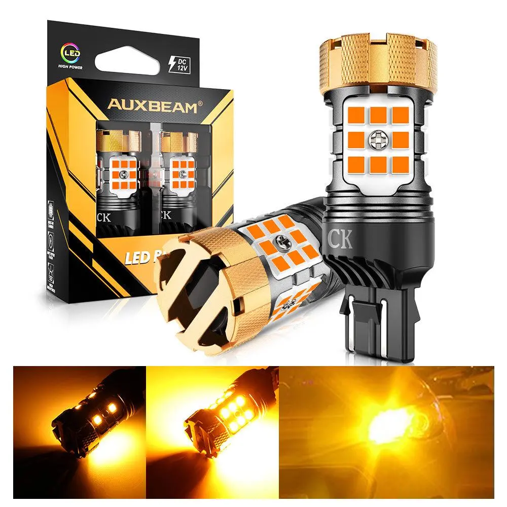 🆕7443 Us-Ck Led Turn Signal Light Rear/Front, Side Maker Light Bulbs 50W 4000Lm Can-Bus Error Free 3000K Amber B21-Pro Series |2 Bulbs 1