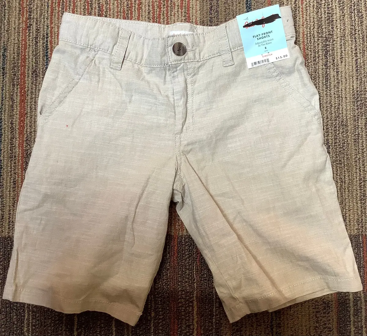 Boys' Chambray 'At The Knee' Chino Shorts - 
Beige 8 1