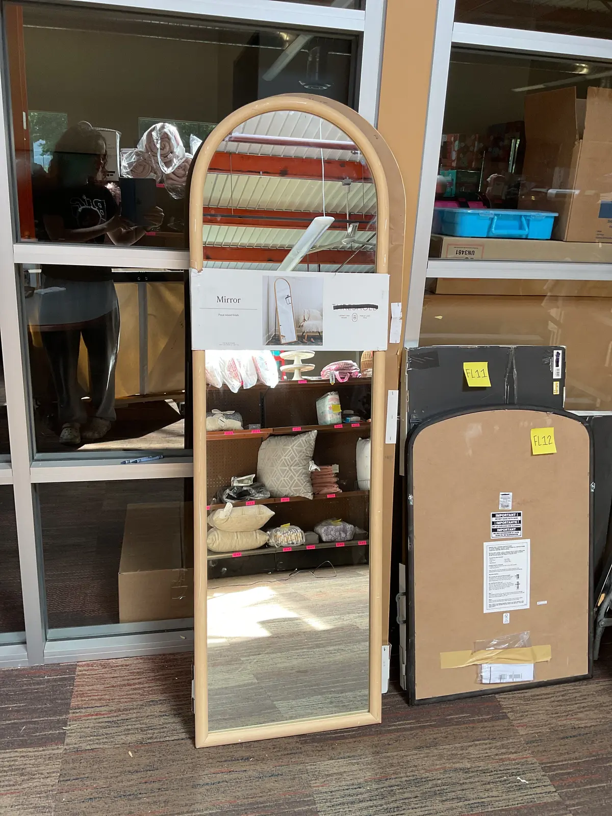 20" X 65" Arch Floor Mirror Natural 1