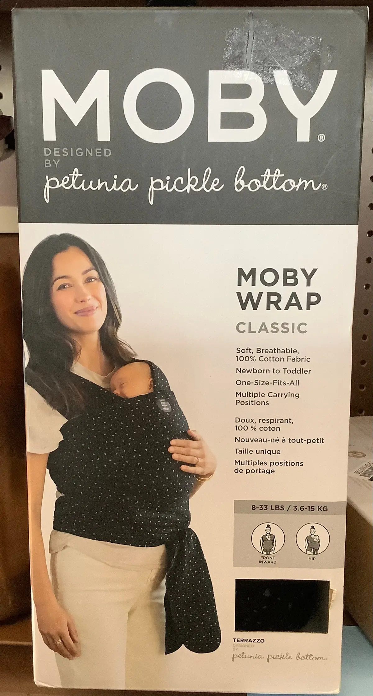 Moby Petunia Pickle Bottom Wrap Baby Carrier - Terrazzo Black 1