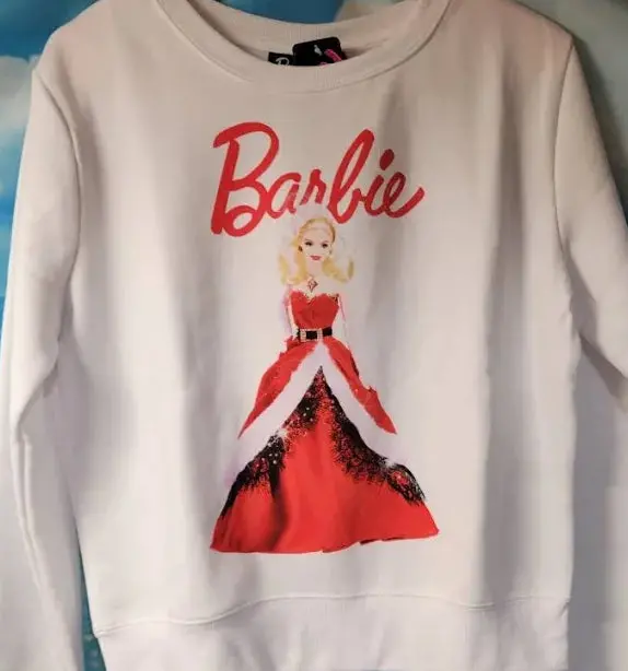 Barbie Christmas Barbie Red Dress Sweatshirt - Large 1