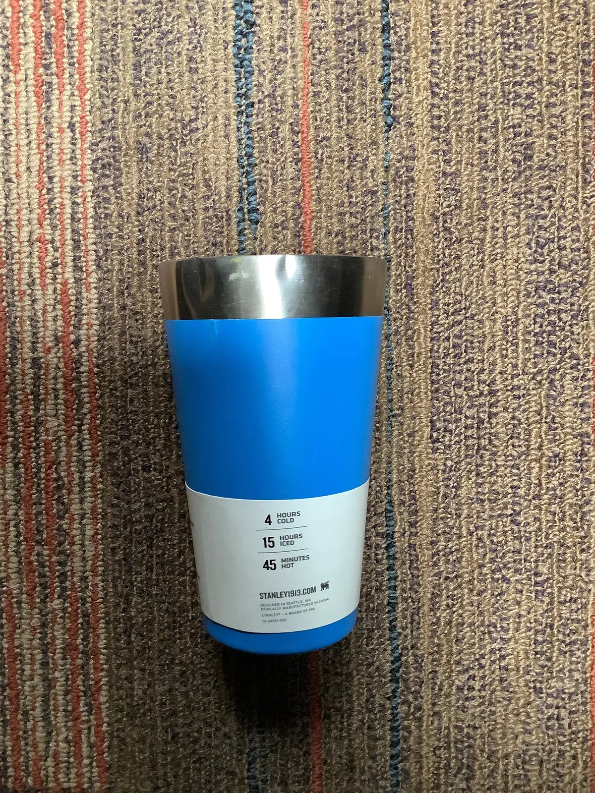 Stanley 16 Oz Stainless Steel Stacking Pint Cobalt - Not New 1