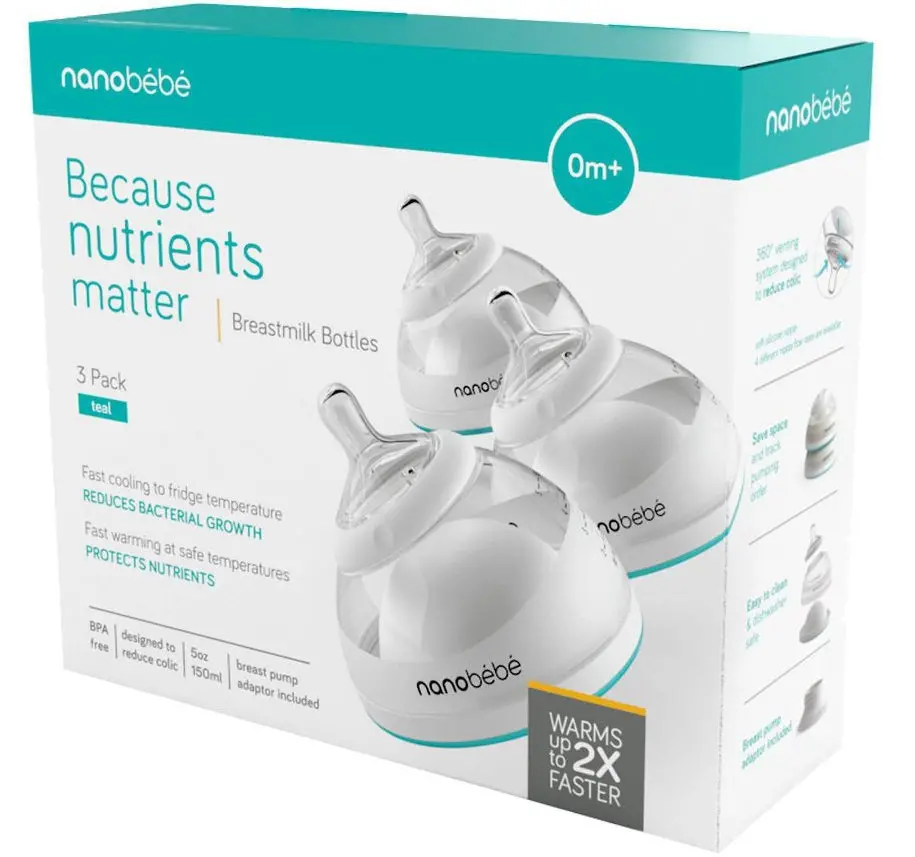 Breast Milk Baby Bottle - 3Pk-15Oz - Teal 1