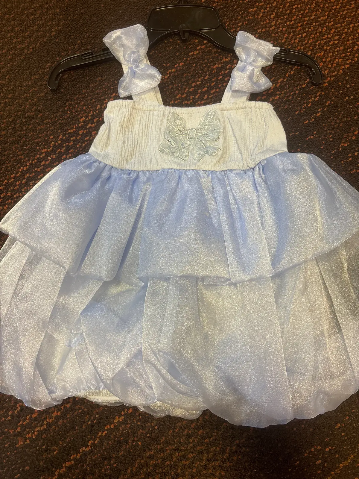 Kids Dress - Blue Bow Design - Size 3T 1