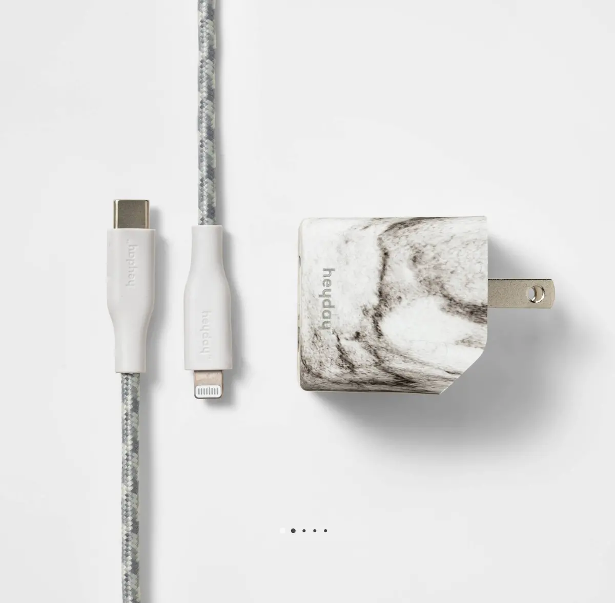 6” Lightning To Usb-C Power Delivery Home Charging Kit - Marble 1