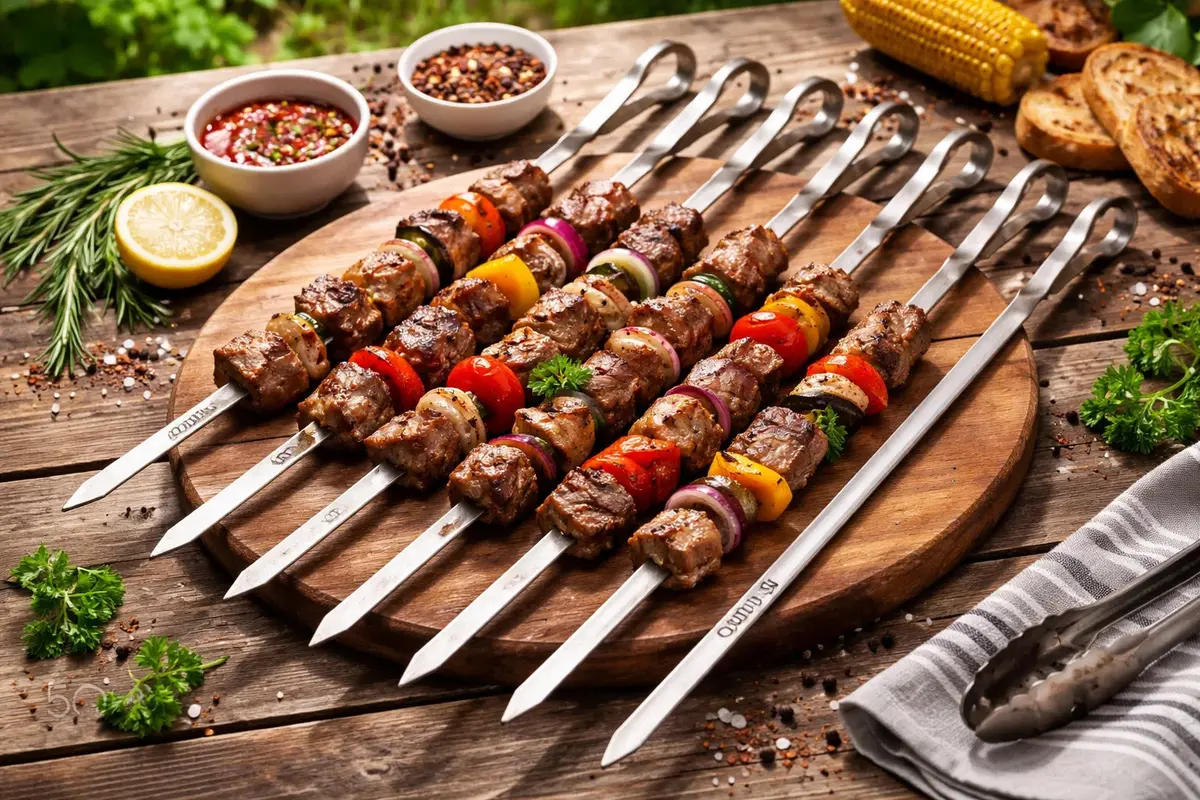 Cookinglife Bbq Spiezen Fire & Flavour Rvs 41 Cm - Set Van 8 Grill Spiezen 2
