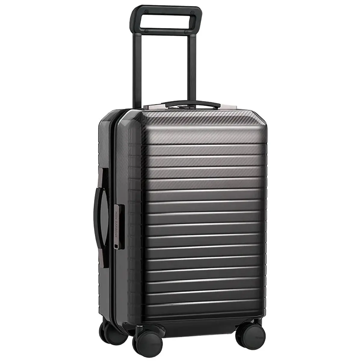 Mon Carbone Blackdiamond Carbon Fiber Zippered Closure Carry On Glossy Black 1