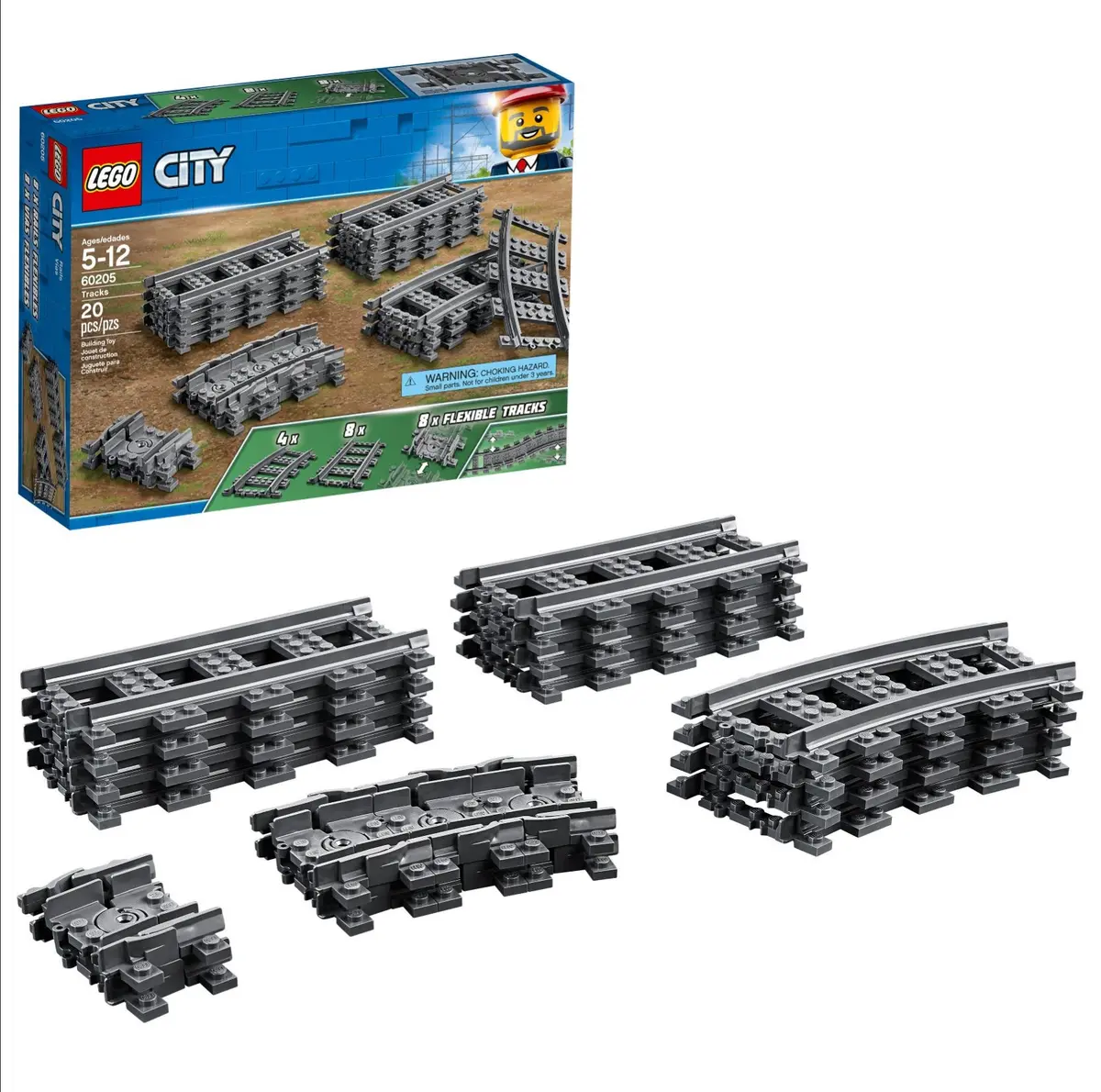 Lego City Tracks 20Pc Set 60205 1