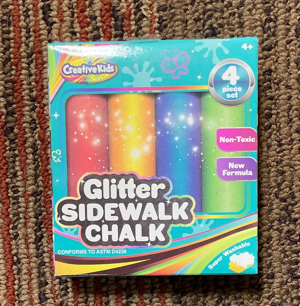 Glitter Sidewalk Chalk - 4 Piece Set 1