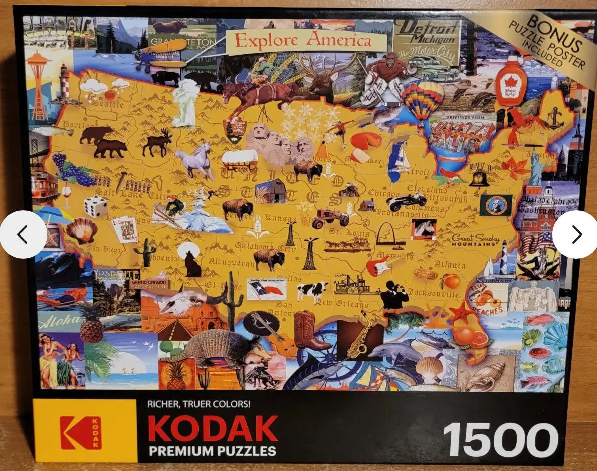 Roseart/ Kodak Explore America 1500 Pcs Puzzle, 8900, Premium, 2022 And Excellent 1