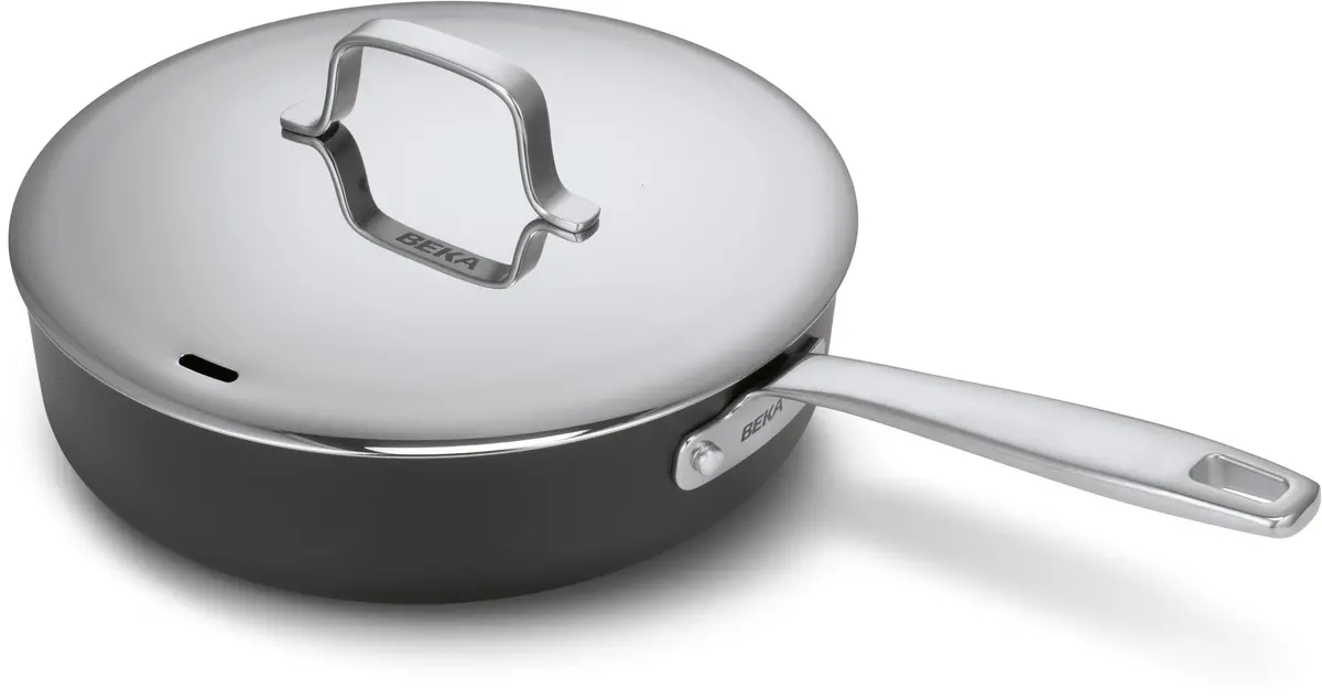 Beka Hapjespan / Sauteerpan Met Deksel En Lange Greep Maestro Alu Ø 24 Cm - Keramische Anti-Aanbaklaag 1