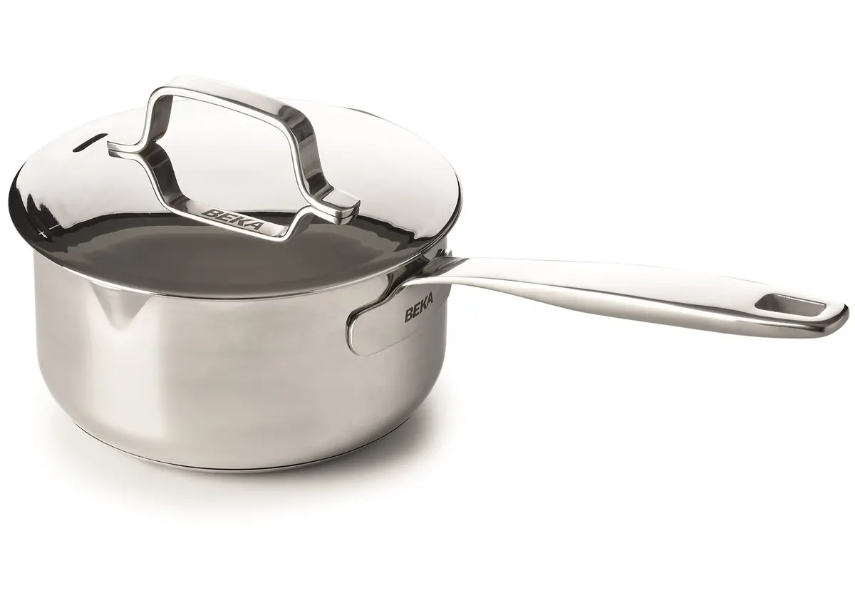 Beka Steelpan Maestro Rvs Met 2 Giettuiten En Deksel Ø 16 Cm / 1.6 Liter - Geschikt Voor Alle Warmtebronnen 1