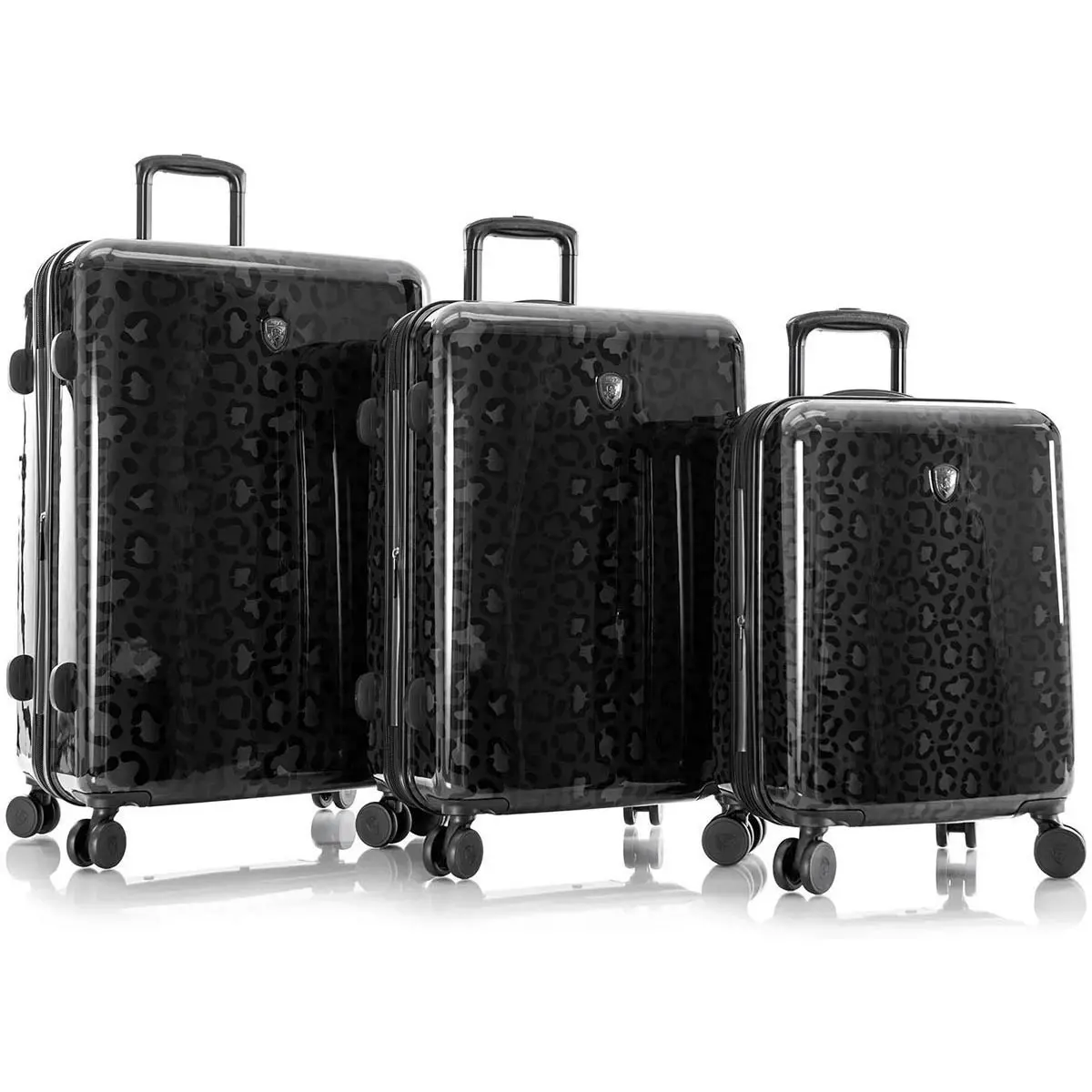 Heys Black Leopard Fashion Spinner 3Pc Set 1