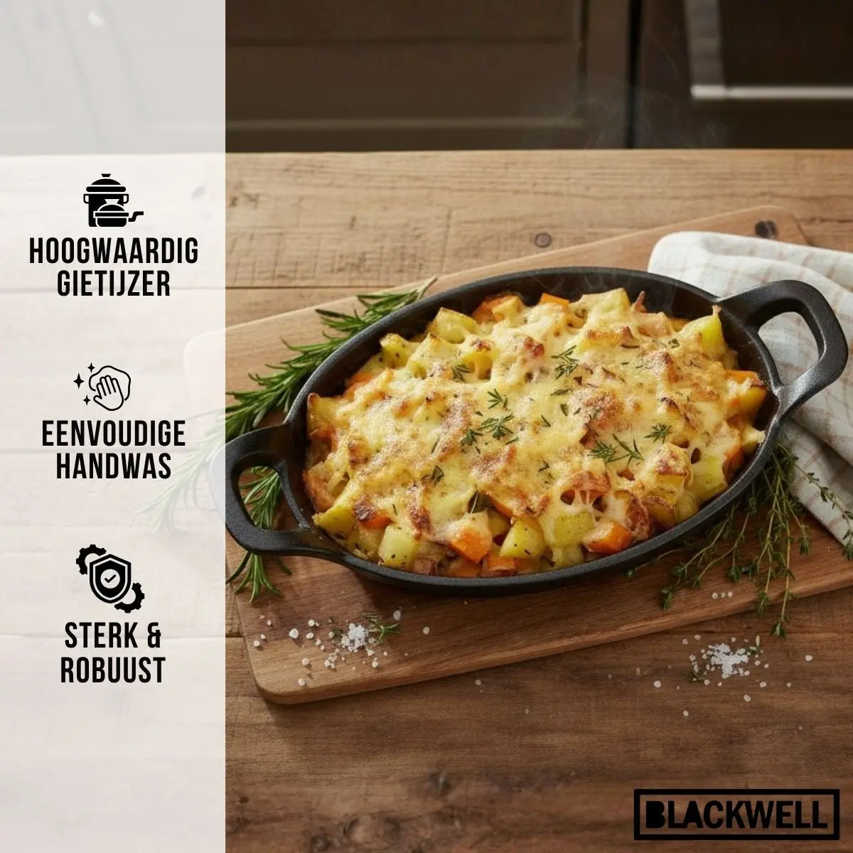 Blackwell Ovenschaal Cast Iron Gietijzer Ovaal 21 X 15 X 4 Cm - Zonder Anti-Aanbaklaag 2