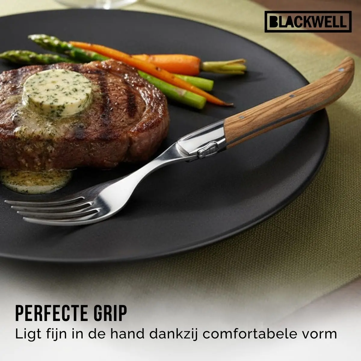 Blackwell Steakvorken Laguiole - Olijfhout - 6 Stuks 2