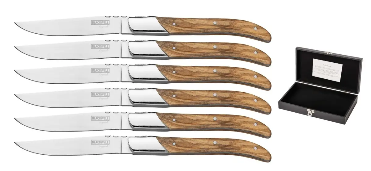 Blackwell Steakmessen Laguiole - Olijfhout - 6 Stuks 1