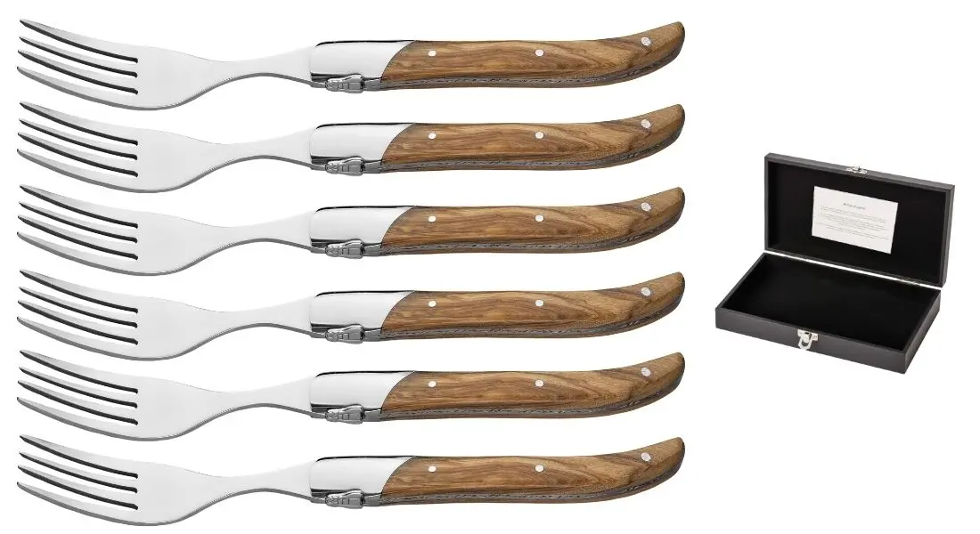 Blackwell Steakvorken Laguiole - Olijfhout - 6 Stuks 1