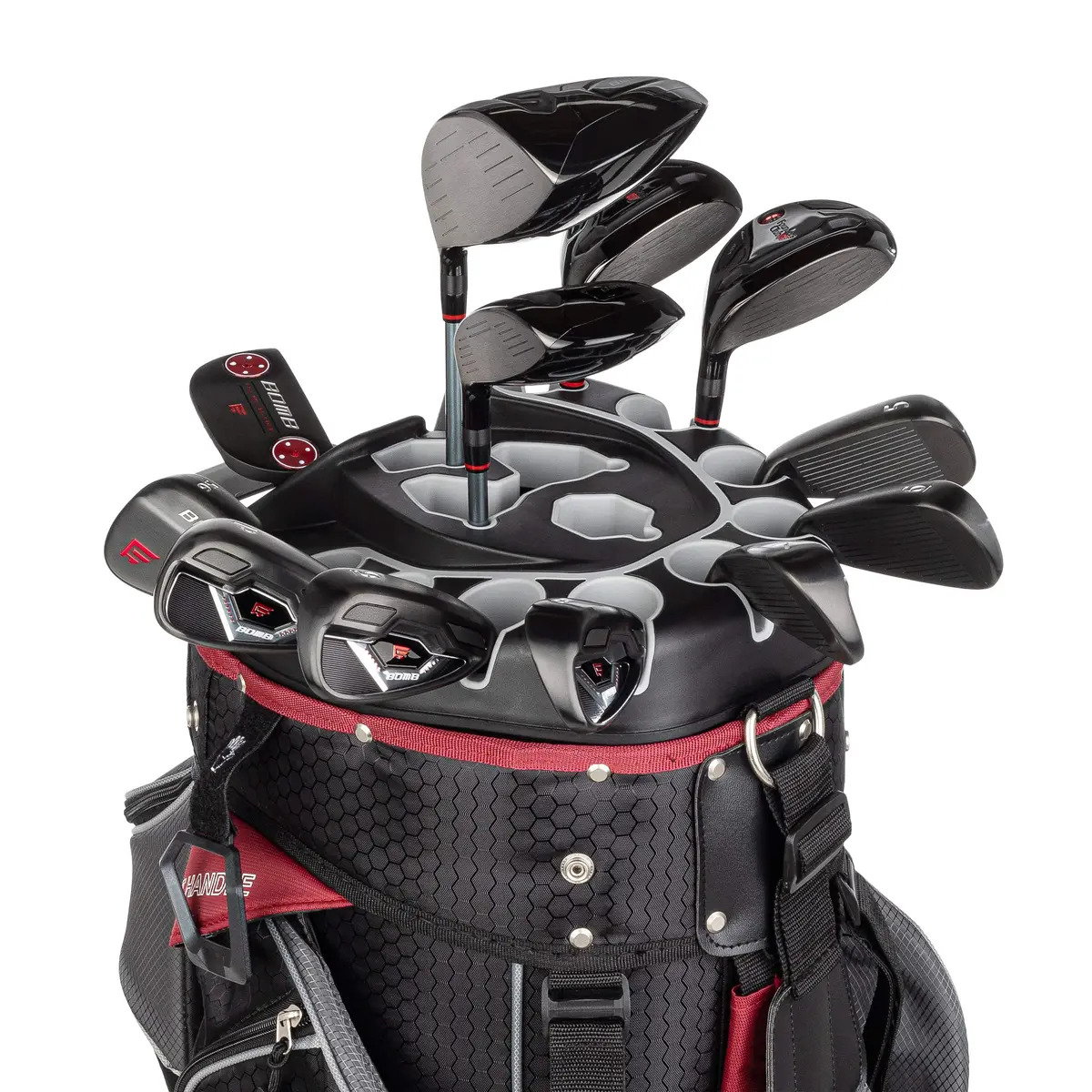 Founders Club Bomb Men's Golf Club Set With 14 Way Organizer Golf Charcoal Bag Right Hand 1