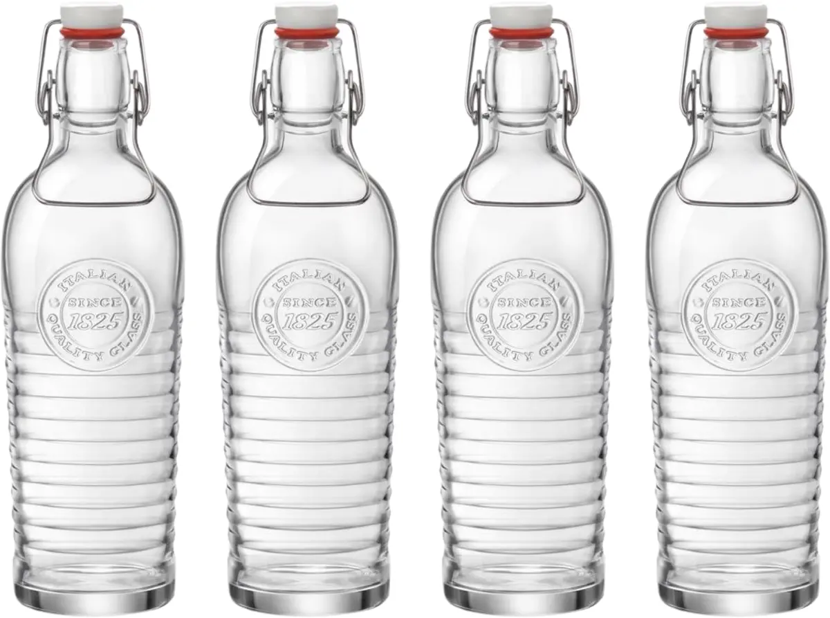 Bormioli Rocco Beugelflessen / Weckflessen Officina 1825 - Transparant - 1.2 Liter - 4 Stuks 1